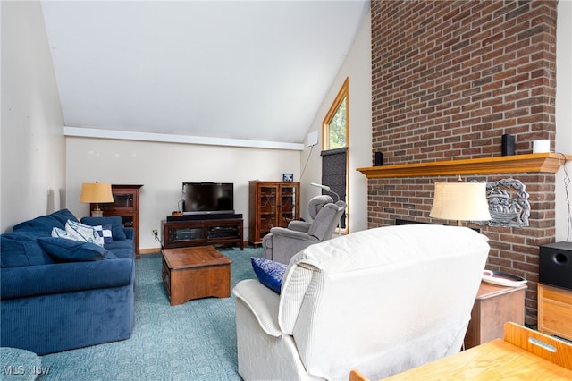 118 Steeplechase Ln, Munroe Falls, OH 44262 - carpeted living room featuring vaulted ceiling