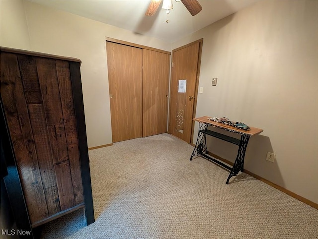 46340 Township Rd Unit 1208, Coshocton, OH 43812 - foyer with ceiling fan, carpet flooring, and baseboards