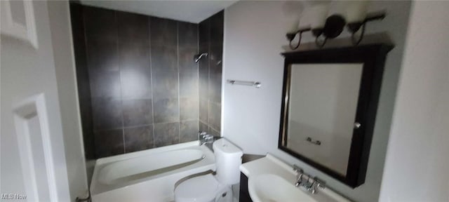 445 Houghton Rd, Sagamore Hills, OH 44067 - full bathroom featuring  shower combination, toilet, and vanity