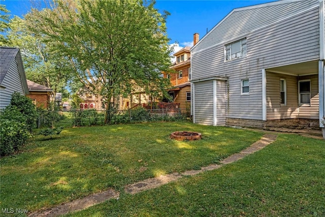 832 Wellman Ave SE, Massillon, OH 44646 - view of yard with an outdoor fire pit