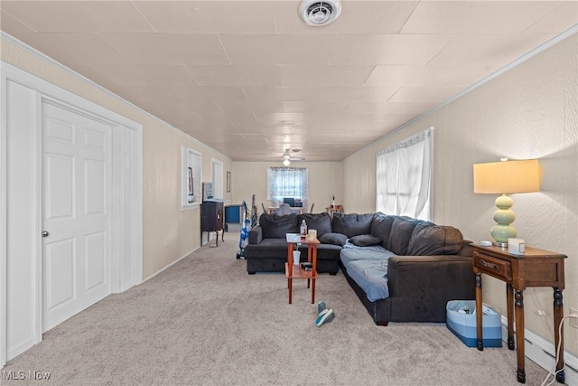 832 Wellman Ave SE, Massillon, OH 44646 - carpeted living area with a ceiling fan