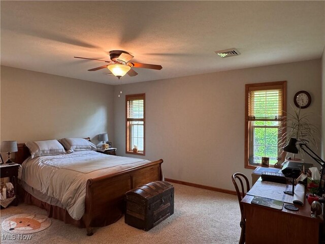 617 Wedgewood Way Unit 617, Millersburg, OH 44654 - bedroom with multiple windows, light carpet, a ceiling fan, and baseboards