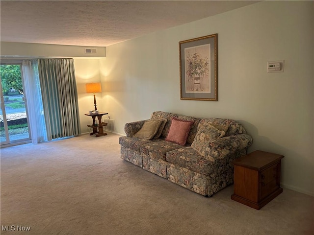 1931 King James Unit 131, Westlake, OH 44145 - carpeted living room featuring baseboards and a textured ceiling