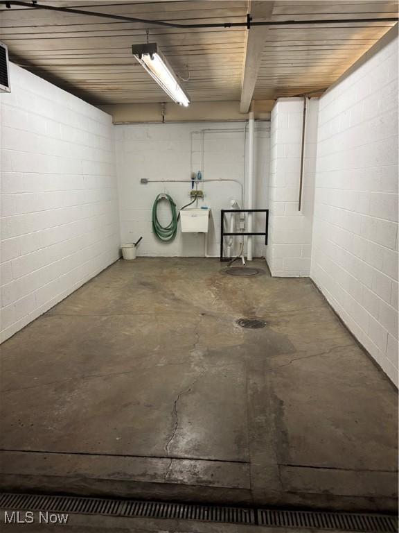 1931 King James Unit 131, Westlake, OH 44145 - basement with a sink and concrete block wall