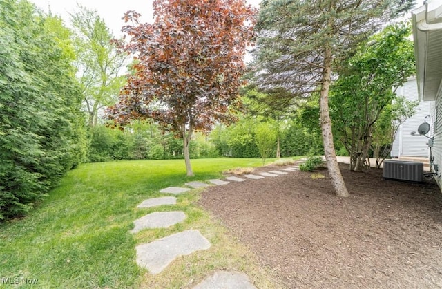 2768 Rising Meadow Dr, Akron, OH 44333 - view of green lawn featuring central air condition unit