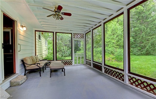 29590 Broxbourne Rd, North Olmsted, OH 44070 - sunroom with a ceiling fan