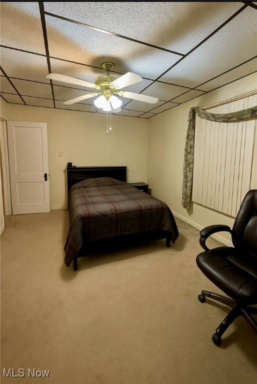 1097 Jefferson St, Follansbee, WV 26037 - carpeted bedroom with baseboards and a drop ceiling