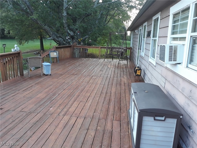 988 E Turkeyfoot Lake Rd, Green, OH 44312 - wooden terrace featuring cooling unit
