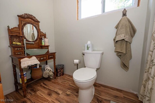24416 Mountz Rd, Homeworth, OH 44634 - full bath with toilet, plenty of natural light, wood finished floors, and a sink