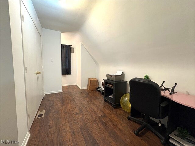 1720 Blosser Ln, Follansbee, WV 26037 - office space with wood finished floors, vaulted ceiling, and baseboards
