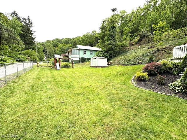 1720 Blosser Ln, Follansbee, WV 26037 - view of yard with a playground and a wooded view