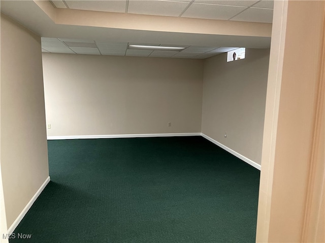 12701 Gordon St, North Royalton, OH 44133 - unfurnished room featuring dark carpet and a paneled ceiling