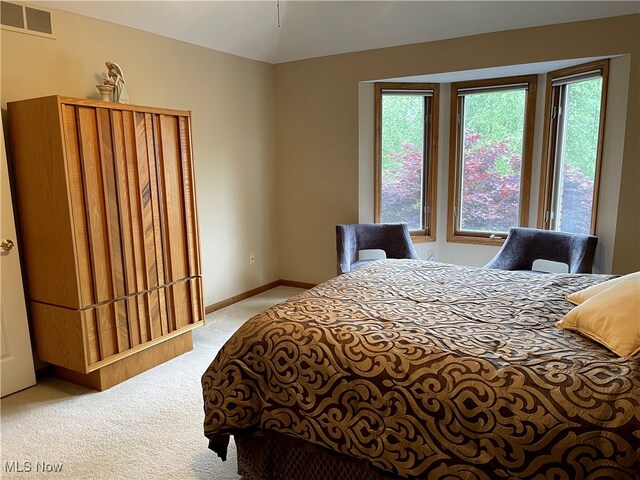 12701 Gordon St, North Royalton, OH 44133 - bedroom featuring carpet, multiple windows, and lofted ceiling