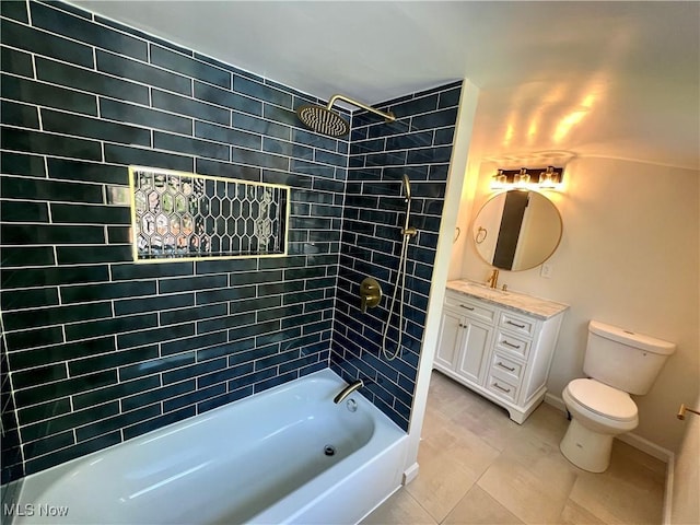 1779 E 236th St, Euclid, OH 4117 - bathroom featuring vanity, toilet, shower / tub combination, tile patterned flooring, and baseboards