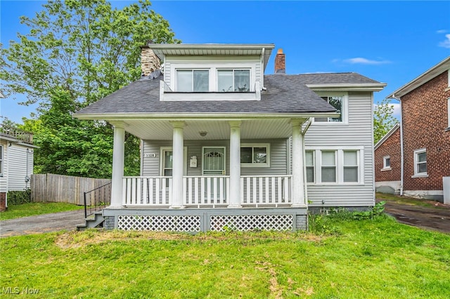 3328 Altamont Ave, Cleveland Heights, OH 44118 - view of front of house with a chimney, covered porch, and a shingled roof