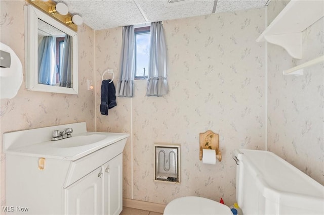 12873 Unity Rd, New Springfield, OH 44443 - half bath featuring vanity and tile patterned floors