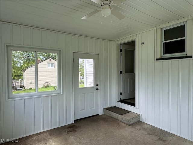 503 S Market St, Shreve, OH 44676 - doorway to property with a ceiling fan and a patio area