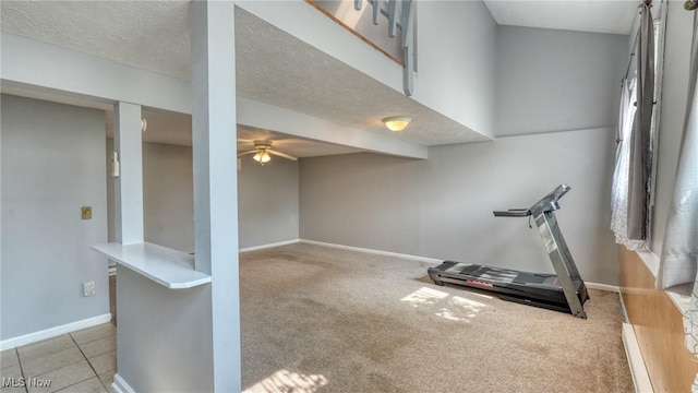 62253 Forestview Dr, Cambridge, OH 43725 - basement featuring a ceiling fan, baseboards, and carpet floors
