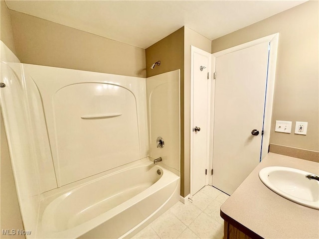 6400 Center St Unit 14, Mentor, OH 44060 - full bathroom featuring washtub / shower combination, vanity, and tile patterned floors