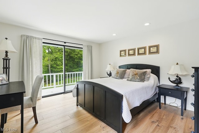 19 Brandywood Dr, Pepper Pike, OH 44124 - bedroom featuring access to exterior, light wood-type flooring, and recessed lighting