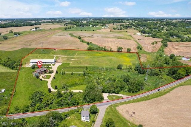 5495 Meese Rd NE, Louisville, OH 44641 - overview of rural landscape with property boundaries highlighted