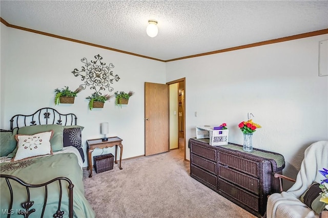 1270 S Lincoln Ave Unit A, Salem, OH 44460 - bedroom with crown molding, carpet, and a textured ceiling