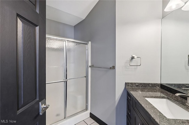 322 N Bayshore Dr Unit 3, Columbiana, OH 44408 - full bath with a shower stall, vanity, and tile patterned floors