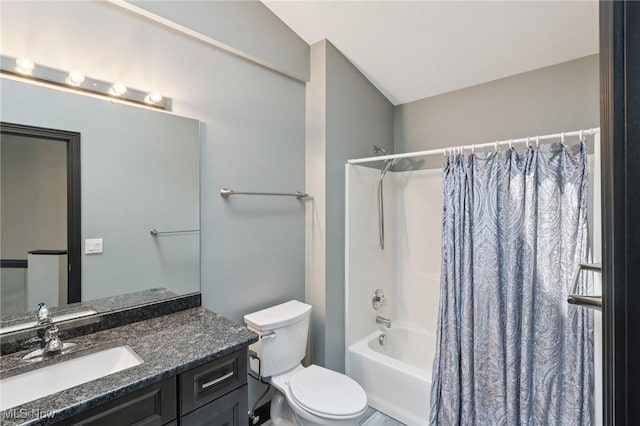 322 N Bayshore Dr Unit 3, Columbiana, OH 44408 - full bathroom with vanity, toilet, and shower / tub combo with curtain