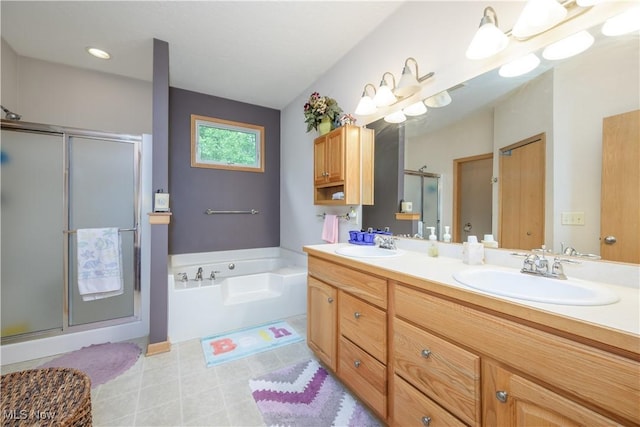 536 Silver Creek Dr, Doylestown, OH 44230 - full bath with a stall shower, double vanity, and a bath