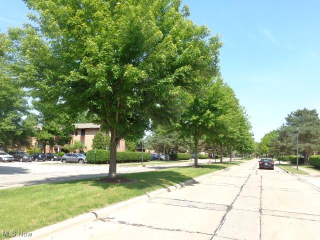 16395 Heather Ln Unit 201, Middleburg Heights, OH 44130 - view of concrete road with curbs, street lights, and sidewalks