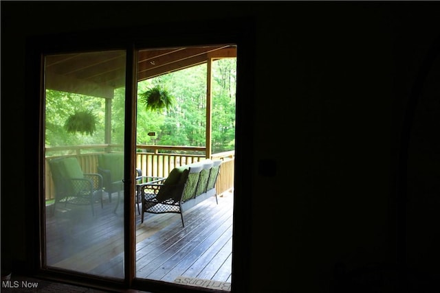 666 E Windsor Rd, Orwell, OH 44076 - doorway to outside with hardwood / wood-style floors