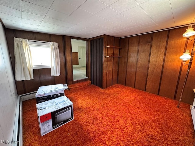 99 W Martin St, East Palestine, OH 44413 - carpeted bedroom with wood walls