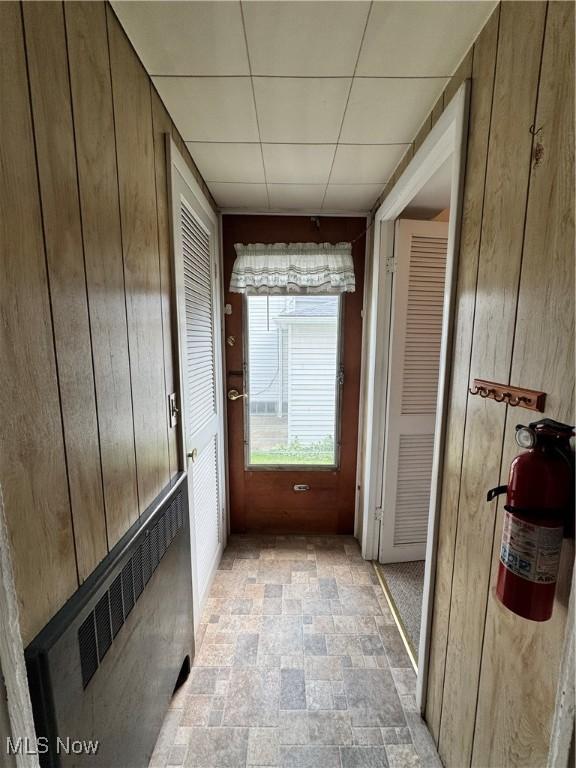99 W Martin St, East Palestine, OH 44413 - corridor featuring wooden walls and a paneled ceiling