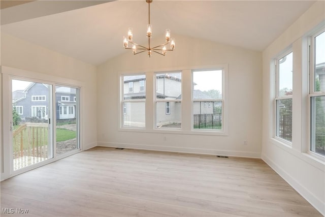 S/L12 Neptune Oval, Solon, OH 44139 - unfurnished sunroom with a chandelier, plenty of natural light, and lofted ceiling