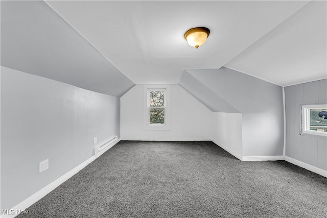 4611 W 41st St, Cleveland, OH 44109 - additional living space with carpet floors, plenty of natural light, vaulted ceiling, and baseboards