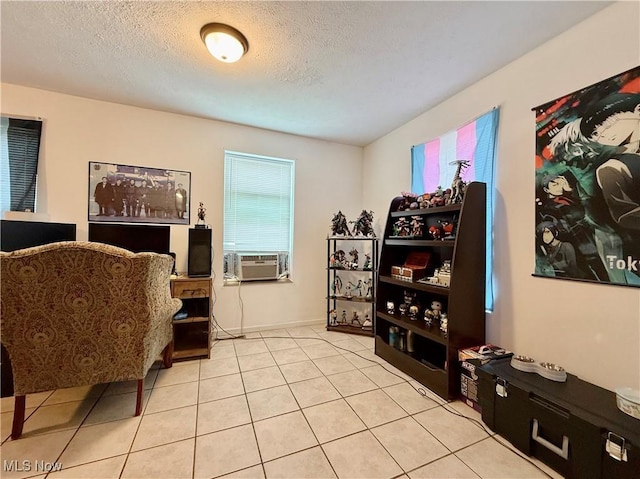 2007 Washington Blvd, Belpre, OH 45714 - home office featuring cooling unit, tile patterned flooring, and a textured ceiling