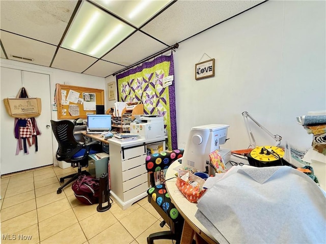 2007 Washington Blvd, Belpre, OH 45714 - office with a paneled ceiling and light tile patterned floors