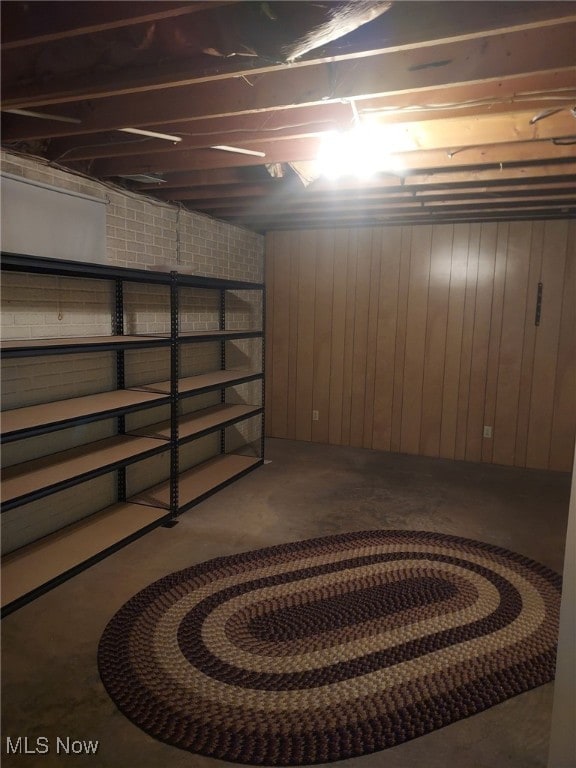130 Maze Rd, Belpre, OH 45714 - unfinished below grade area featuring wood walls