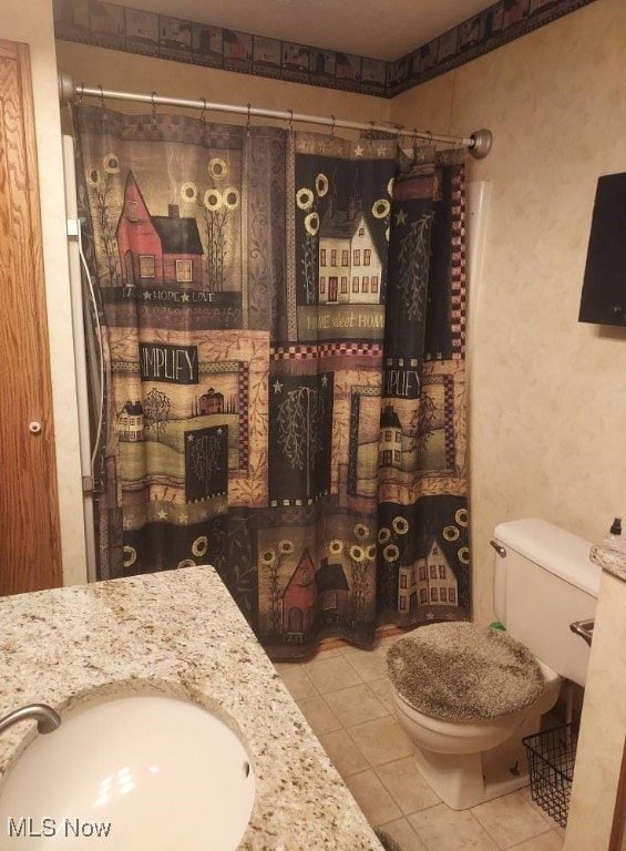 130 Maze Rd, Belpre, OH 45714 - bathroom featuring vanity, tile patterned flooring, and a shower with curtain