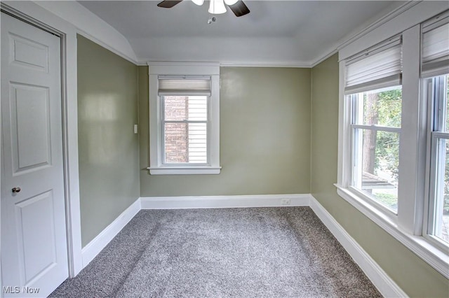 2577 Idlewood Rd, Cleveland Heights, OH 44118 - carpeted spare room featuring ceiling fan and baseboards