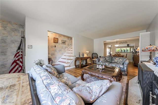 23903 E Baintree Rd, Beachwood, OH 44122 - living area featuring stairs and wood finished floors