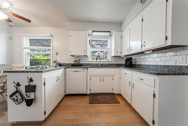 23903 E Baintree Rd, Beachwood, OH 44122 - kitchen with dishwasher, a sink, dark countertops, and plenty of natural light