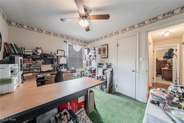 23903 E Baintree Rd, Beachwood, OH 44122 - office area with ceiling fan and light colored carpet