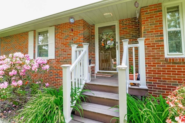 5920 Renninger Rd, New Franklin, OH 44319 - doorway to property with brick siding