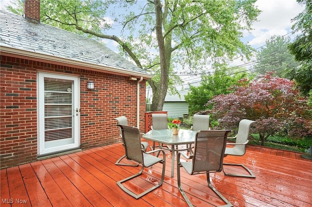 4418 Temblett Ter, South Euclid, OH 44121 - wooden deck featuring outdoor dining area