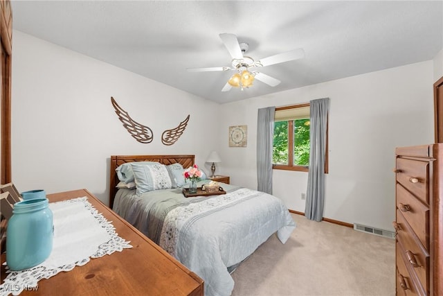 5011 Buttonbush Ln, North Royalton, OH 44133 - bedroom featuring light carpet, baseboards, and a ceiling fan