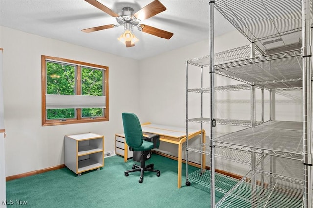 5011 Buttonbush Ln, North Royalton, OH 44133 - carpeted office space with baseboards and ceiling fan