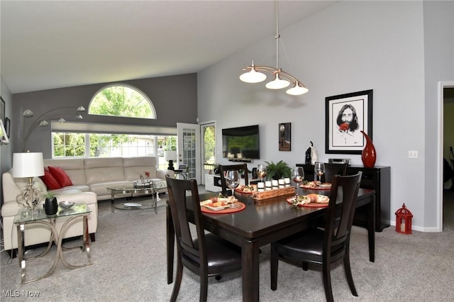 335 Devon Pond, Aurora, OH 44202 - dining area with light colored carpet and high vaulted ceiling