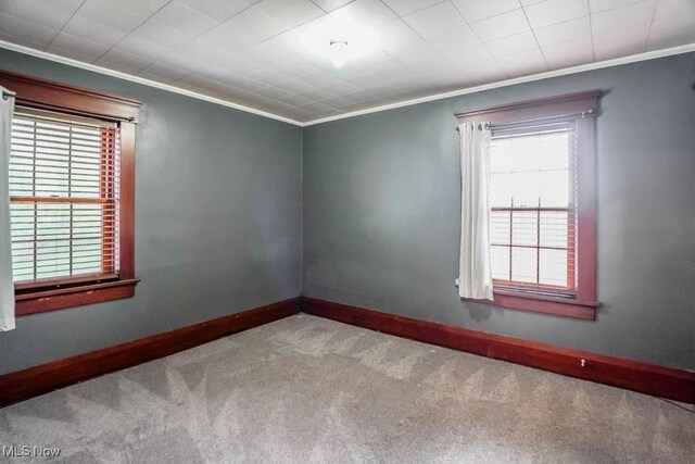 490 N Main St, Magnolia, OH 44643 - carpeted empty room with ornamental molding and baseboards