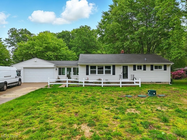 1795 Far View Rd, Green, OH 44312 - single story home with an attached garage, a front yard, and driveway